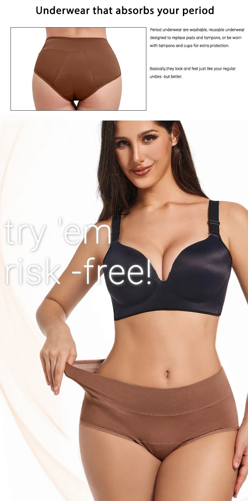 High Waist Menstrual Panties Absorption Maternity Physiological Incontinence Breathable Briefs Waterproof Period Women Underwear