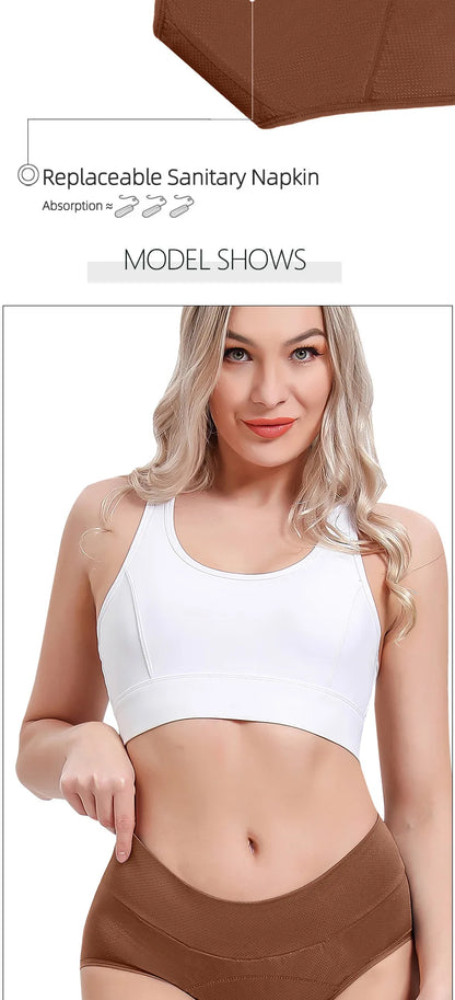 High Waist Menstrual Panties Absorption Maternity Physiological Incontinence Breathable Briefs Waterproof Period Women Underwear